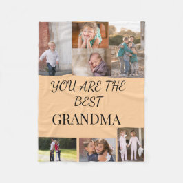 Cobertor De Velo Best Grandma Family Photo Collage