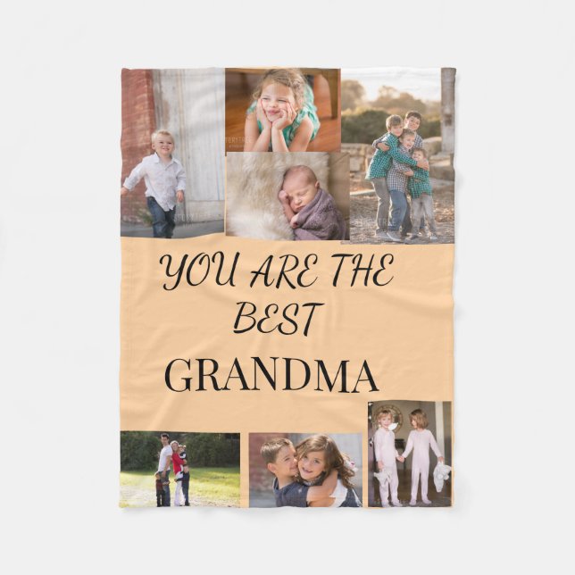 Cobertor De Velo Best Grandma Family Photo Collage (Frente)