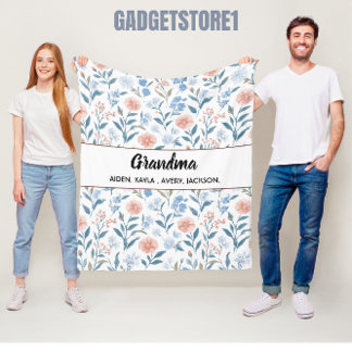 Cobertor De Velo Best Grandma flower Ever | Happy Grandparents day
