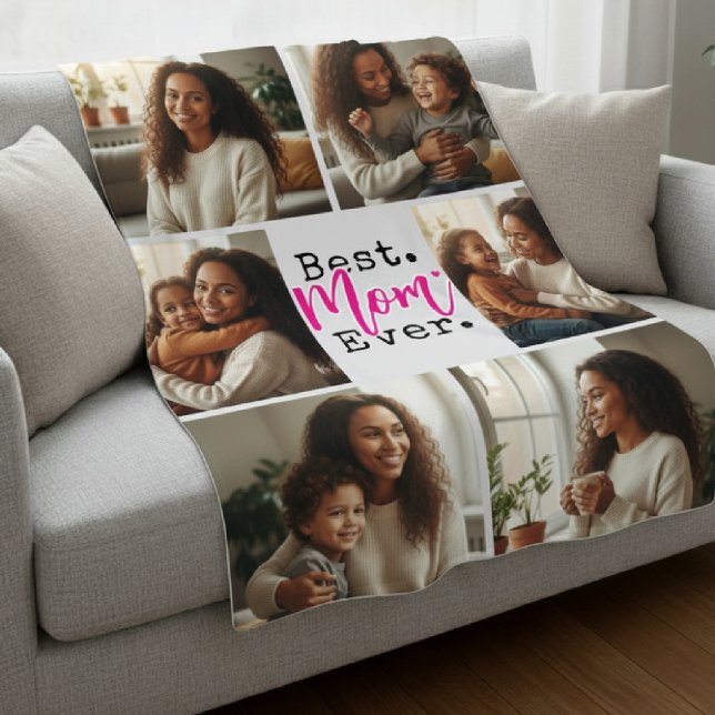 Cobertor De Velo Best Mom Ever Photo Collage Birthday Mother's Day (Best Mom Ever Photo Collage Birthday Mother's Day Fleece Blanket
)