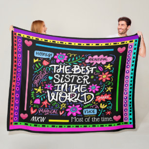 Cobertor De Velo BEST SISTER Fleece Blanket Versão 2 Humor