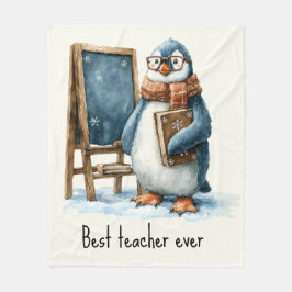 Cobertor De Velo Best Teacher Ever Winter Penguin Design