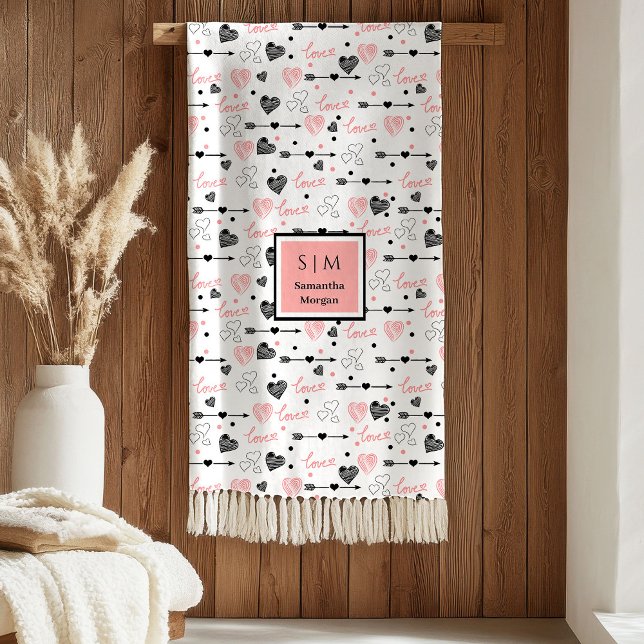 Cobertor De Velo Best Valentine’s Gift Personalized Heart Sketch  (Best Valentine’s Gift Personalized Heart Sketch Blanket)