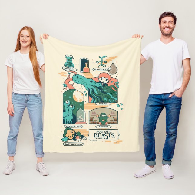Cobertor De Velo Bestas Fantásticas de Cartoon (In Situ)