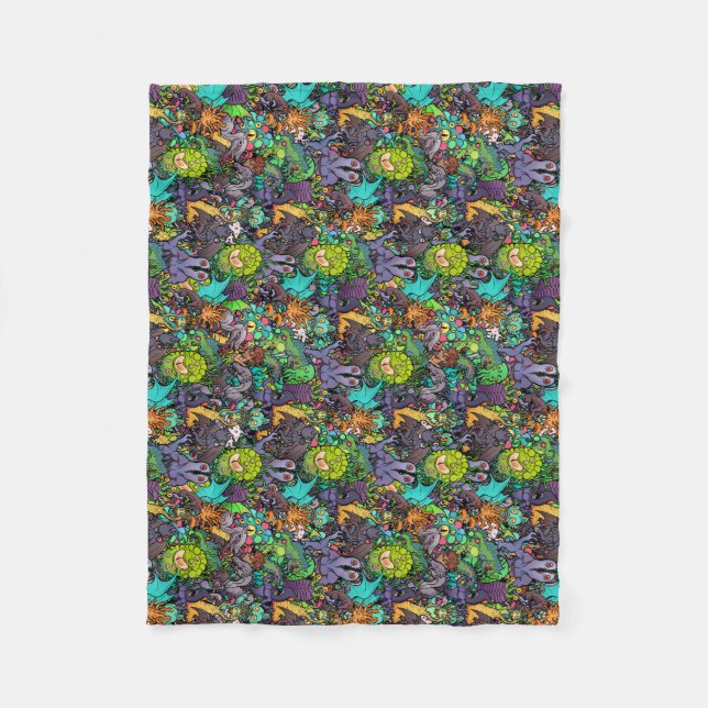 Cobertor De Velo Bestiário de Cthulhu Lovecraft Mythos Chibi (Frente)