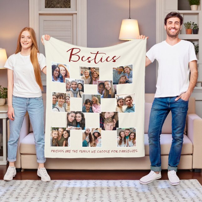 Cobertor De Velo Besties Foto Collage Cream Fleece Blanket (Criador carregado)