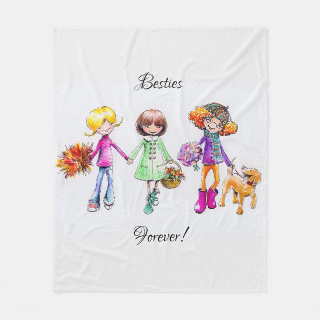 Cobertor De Velo Besties para sempre Fleece Blanket (Frente)