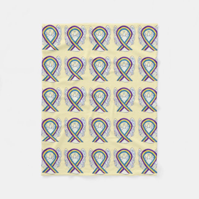 Cobertor De Velo Bexiga Cancer Sensibilização Fita anjo (Frente)