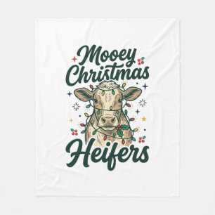 Cobertor De Velo Bezerros Natal Mooey Design Natal de Vaca Engraçad