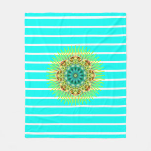 Cobertor De Velo BG Stripes Pattern escreve turquoise mandala + par