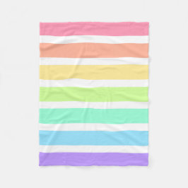 Cobertor De Velo Bibblegum arco-íris e listras brancas