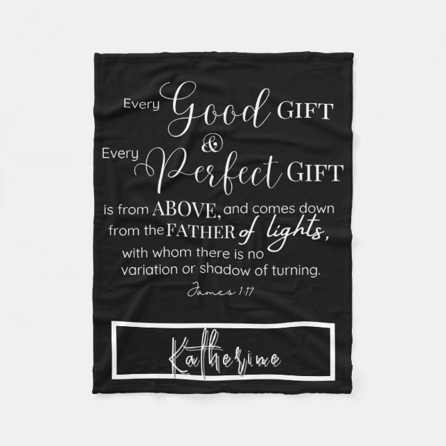 Cobertor De Velo Bíblia Cristã Inspiracional Personalizada Verso (Frente)