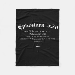 Cobertor De Velo Bíblia Cristã Verse Ephesianos 3_20 Reze Ba