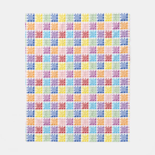 Cobertor De Velo Bíblias de Gingham sobre bebês (Frente)