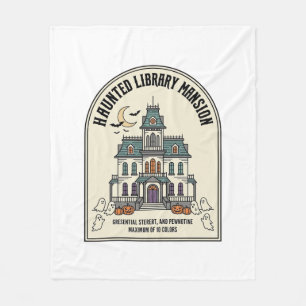 Cobertor De Velo Biblioteca Assombrada Salem Fantasma Vintage Hallo