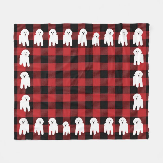 Cobertor De Velo Bichon Frise Fleece Blanket (Frente (Horizontal))