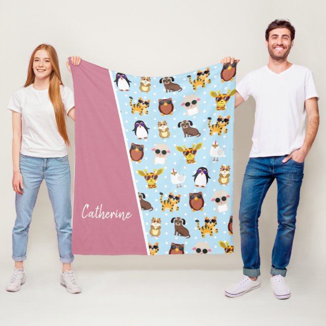 Cobertor De Velo Bichos Cachorros em Óculos Solares com Nome (In Situ)