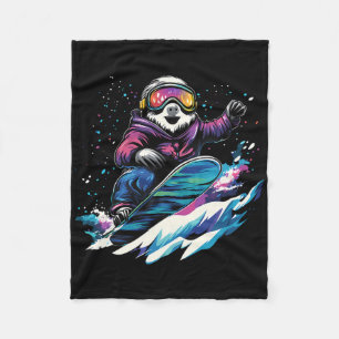 Cobertor De Velo Bichos De Neve - Lama Em Um Snowboard Snowboa