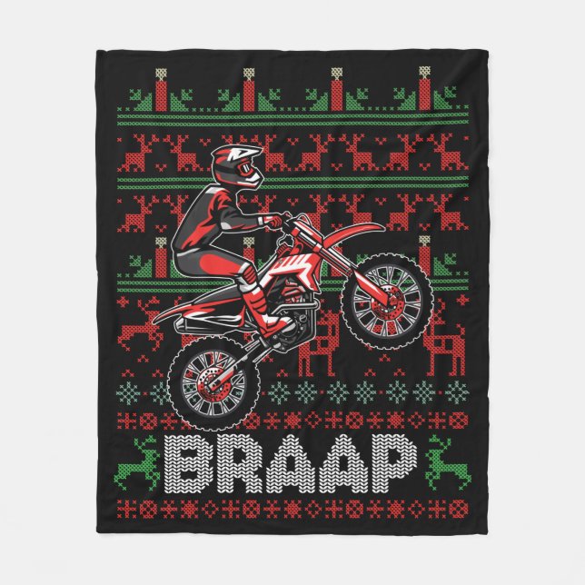 Cobertor De Velo Bicicleta Motocross Braap de Natal (Frente)