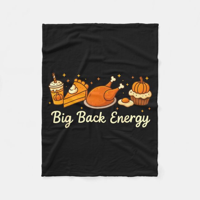 Cobertor De Velo Big Back Energy Funny Thanksgiving Dinner Turkey L (Frente)