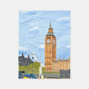 Cobertor De Velo Big Ben London Fleece Blanket