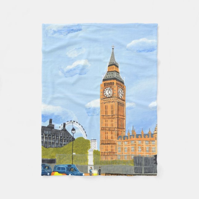 Cobertor De Velo Big Ben London Fleece Blanket (Frente)