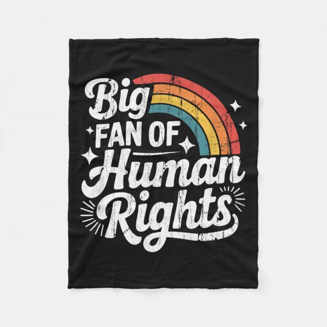 Cobertor De Velo Big Fan Of Human Rights, Social Justice, Equality  (Frente)