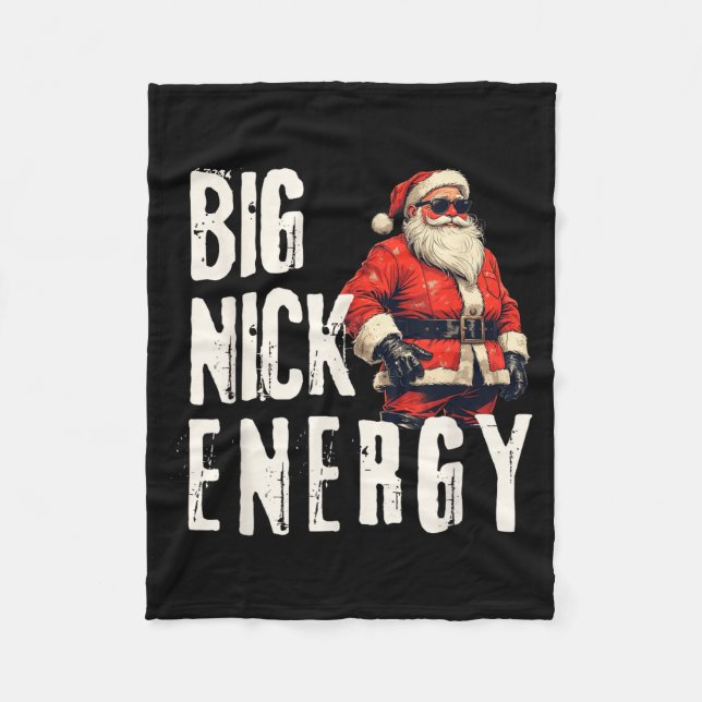 Cobertor De Velo Big Nick Energy Funny Santa Christmas  (Frente)