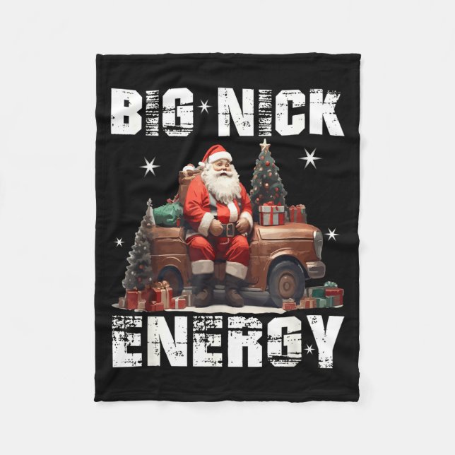 Cobertor De Velo Big Nick Energy Funny Santa Christmas Shirts And  (Frente)