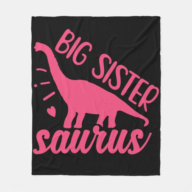 Cobertor De Velo Big Sister Saurus a rosa (Frente)