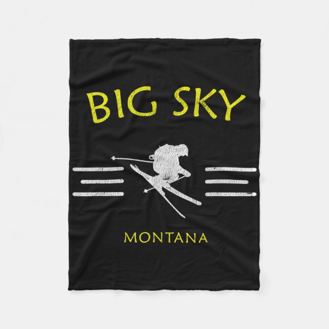 Cobertor De Velo Big Sky Skiing Montana Ski Tee (Frente)