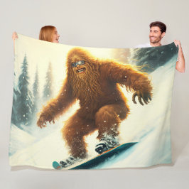 Cobertor De Velo Bigfoot Desgrenhado Andando de Snowboard AI Yeti E