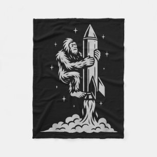 Cobertor De Velo Bigfoot Engraçado Voando Para o Espaço Com Estrela