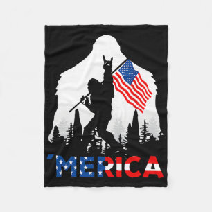 Cobertor De Velo Bigfoot Merica Rock Bandeira Americana Usa Patriót
