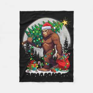 Cobertor De Velo Bigfoot Papai noel Árvore de Natal Luz Engraçada X