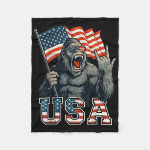 Cobertor De Velo Bigfoot Usa Sasquatch 4 De Julho American Flag Pa