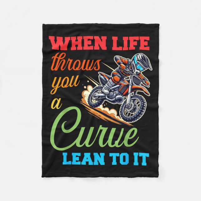 Cobertor De Velo Biker Motorcycle Lover When Life Throws You A Curv (Frente)