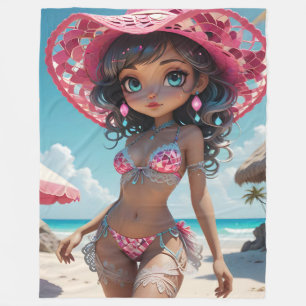 Cobertor De Velo Bikini Babe Fleece Blanket