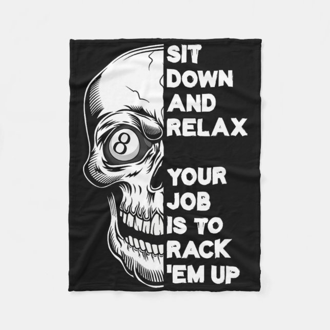 Cobertor De Velo Billiard Player Skull Skeleton Billiards Mesa Rac (Frente)