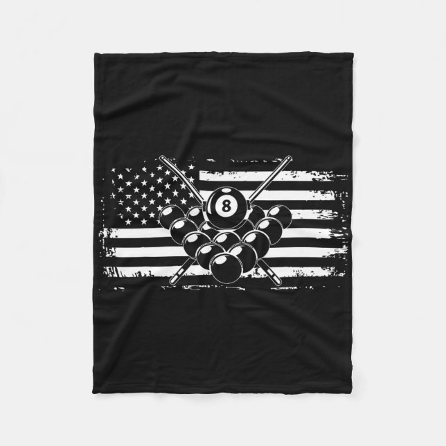 Cobertor De Velo Billiards Piscina Billiards American Flag Gift (Frente)