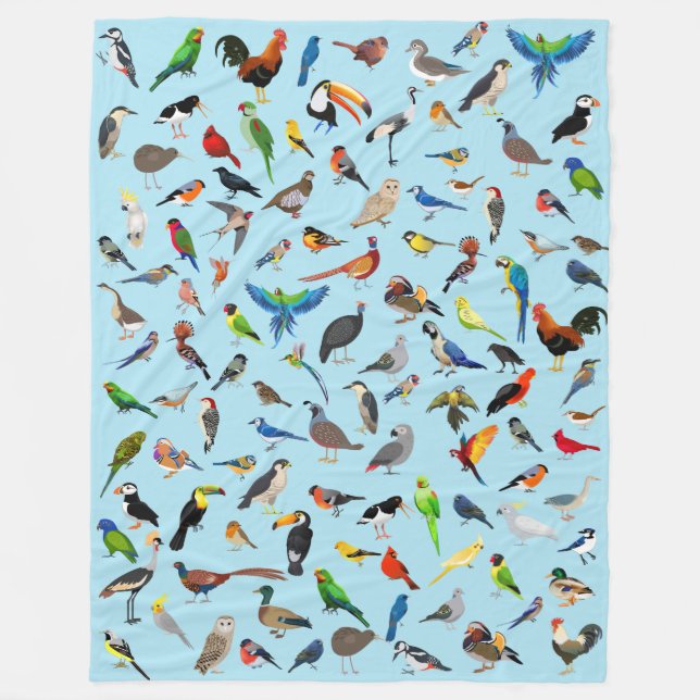 Cobertor De Velo Bird Blanky Assortion 2 Fleece Blanket (Frente)