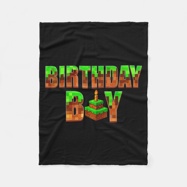 Cobertor De Velo Birthday Boy Shirt Happy Birthday Video Game Xel K (Frente)