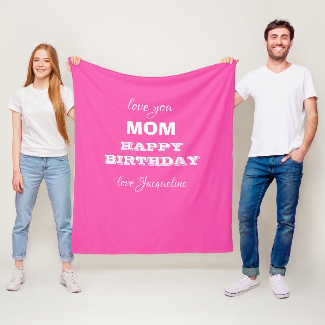 Cobertor De Velo Birthday MOM Chic Script Girly Elegante Rosa (In Situ)