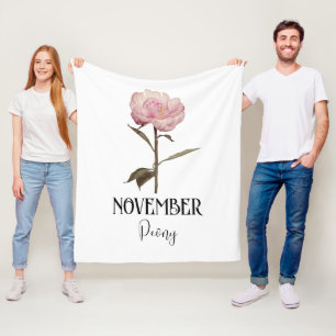 Cobertor De Velo Birthday NovEMBER Birthday Peony Rosa