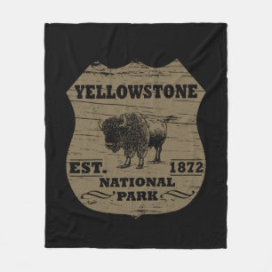 Cobertor De Velo Bisão Vintage Parque Nacional de Yellowstone
