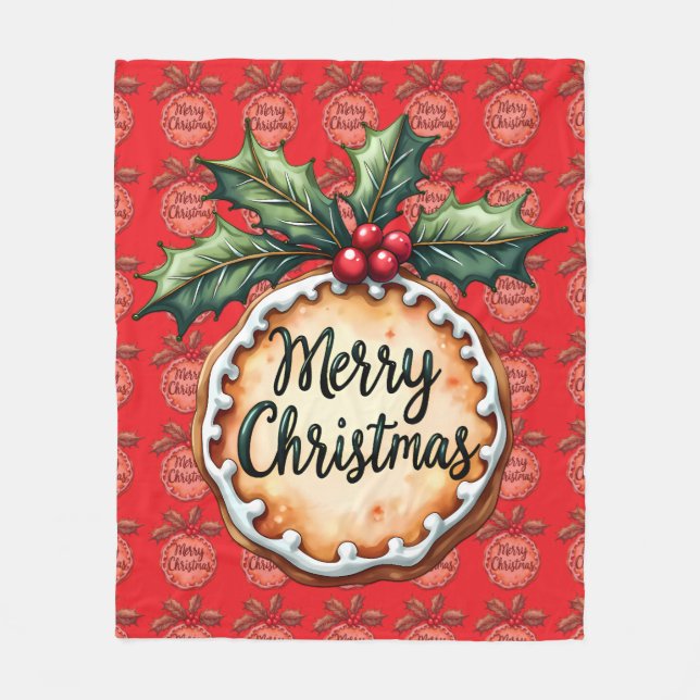 Cobertor De Velo Biscoito de Natal Alegre com Frutas Vermelhas de A (Frente)