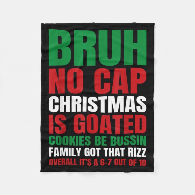 Cobertor De Velo Biscoitos de Natal Bruh Sem Limite Bussin Engraçad (Frente)