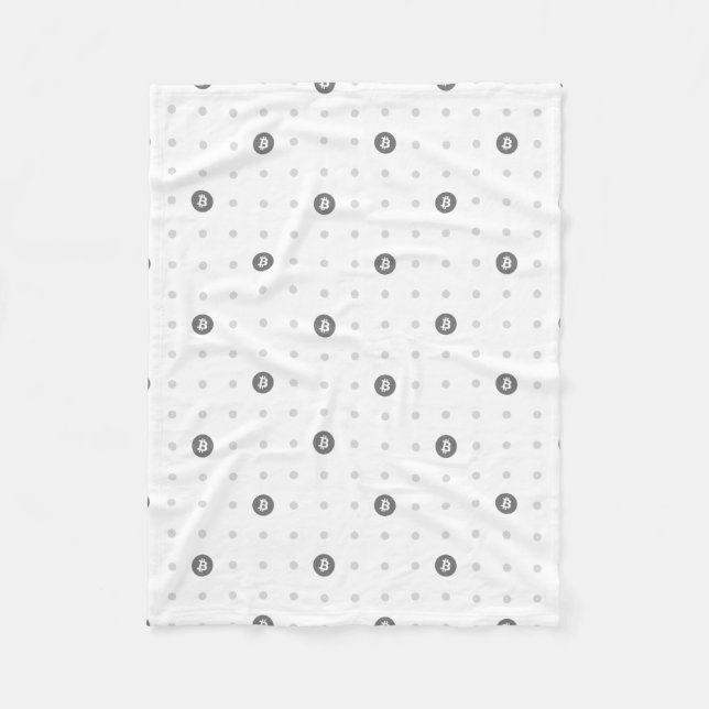 Cobertor De Velo Bitcoin Polka Dots Fleece Blanket (Frente)