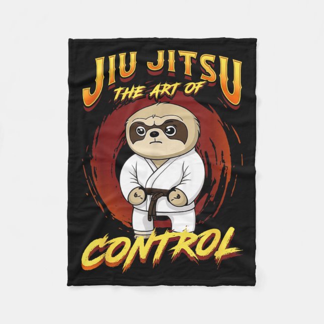 Cobertor De Velo BJJ A Arte do Controle - Grappling Jiu Jitsu Sloth (Frente)