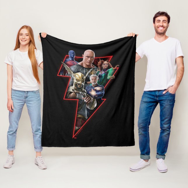 Cobertor De Velo Black Adam Group Lightning Graphic (In Situ)